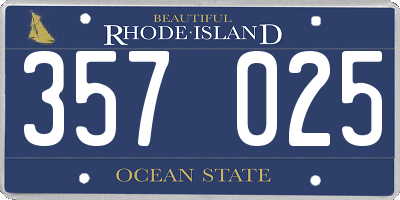 RI license plate 357025