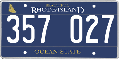RI license plate 357027