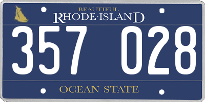 RI license plate 357028