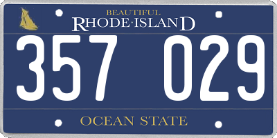RI license plate 357029