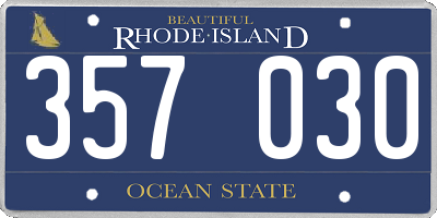 RI license plate 357030