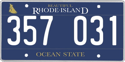 RI license plate 357031