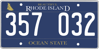 RI license plate 357032