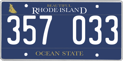 RI license plate 357033