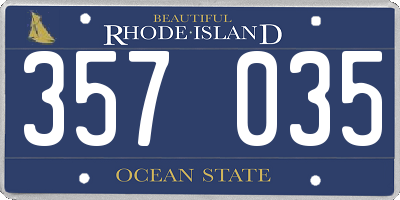 RI license plate 357035