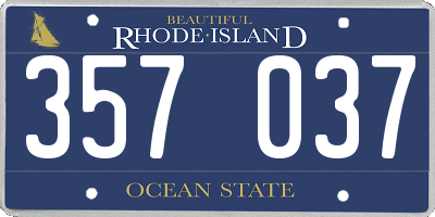 RI license plate 357037