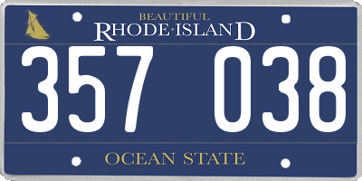 RI license plate 357038