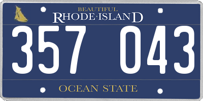 RI license plate 357043