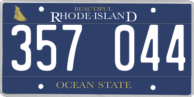 RI license plate 357044
