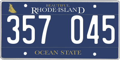 RI license plate 357045