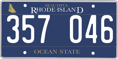 RI license plate 357046