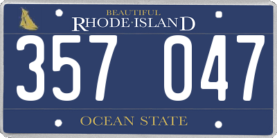 RI license plate 357047