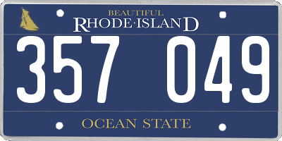 RI license plate 357049
