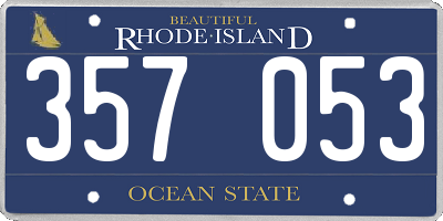 RI license plate 357053