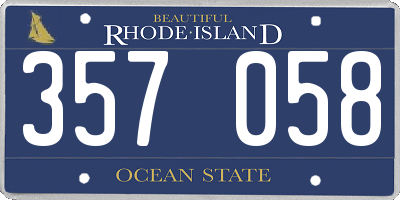 RI license plate 357058