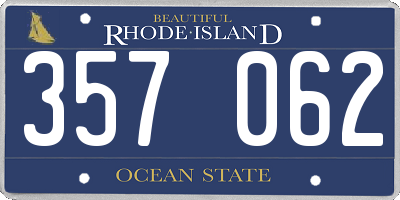 RI license plate 357062