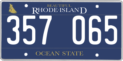RI license plate 357065