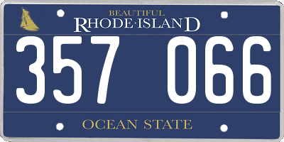 RI license plate 357066