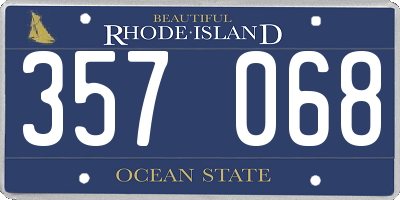RI license plate 357068