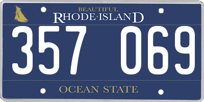 RI license plate 357069