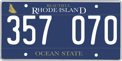 RI license plate 357070