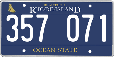 RI license plate 357071