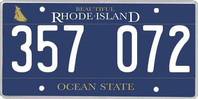 RI license plate 357072