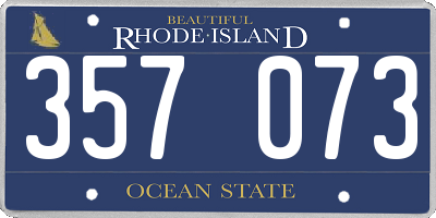 RI license plate 357073