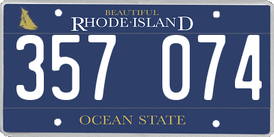 RI license plate 357074