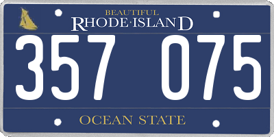 RI license plate 357075