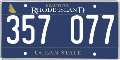 RI license plate 357077