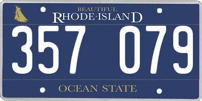 RI license plate 357079