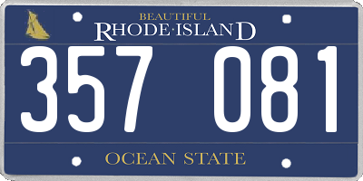 RI license plate 357081