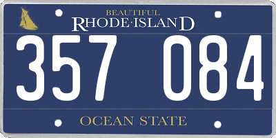 RI license plate 357084