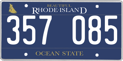 RI license plate 357085