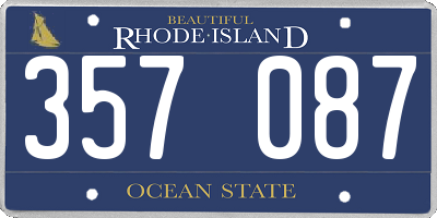 RI license plate 357087