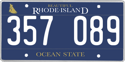 RI license plate 357089