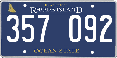 RI license plate 357092
