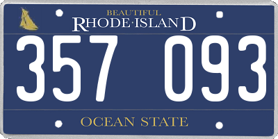 RI license plate 357093
