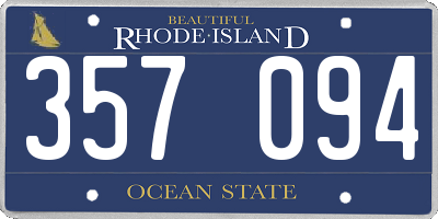 RI license plate 357094