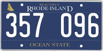 RI license plate 357096