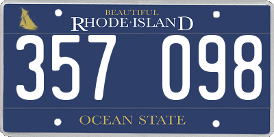 RI license plate 357098