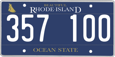 RI license plate 357100