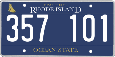 RI license plate 357101