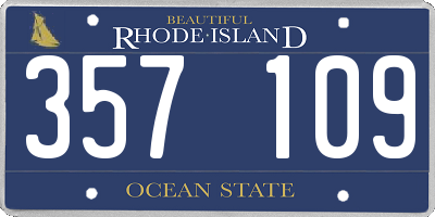RI license plate 357109