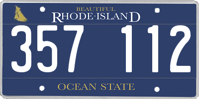 RI license plate 357112