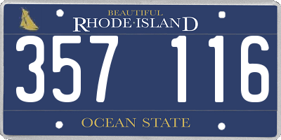 RI license plate 357116