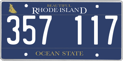 RI license plate 357117