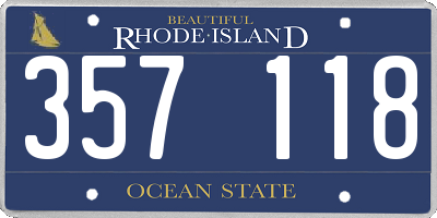 RI license plate 357118