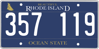 RI license plate 357119